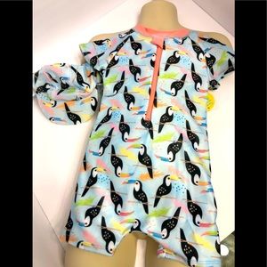 Sol Swim NWT 1pc Body Rash Guard 3/6M UPF50 protec